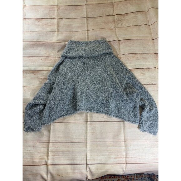Free People Women's Heather Grey Mock Neck Knit Sweater - Small - Picture 14 of 14